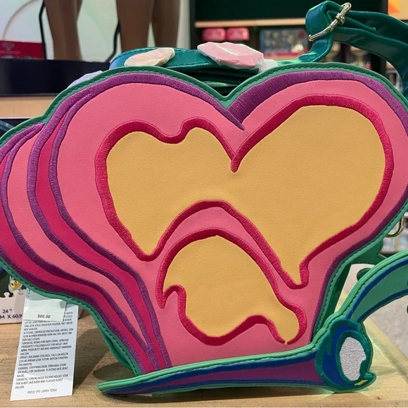 Loungefly Teal Alice in Wonderland Flower & Garden Crossbody - Picture 4 of 5